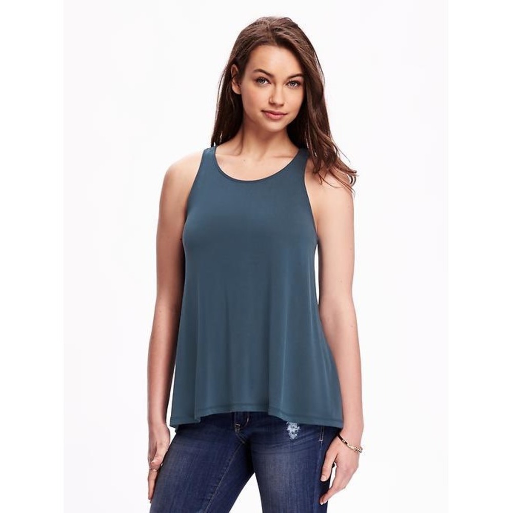 Old Navy Blue Sleeveless Racerback Scoop‎ Neck Swing Tank Top Size Medium